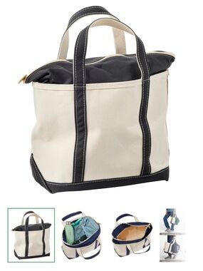 Canvas Tote Bag in Cream and Black